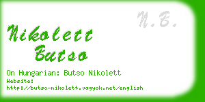 nikolett butso business card